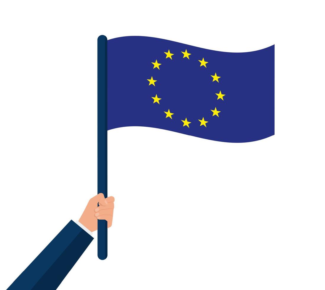 original- och enkel Europa flagga eu isolerat vektor i officiell färger och andel korrekt