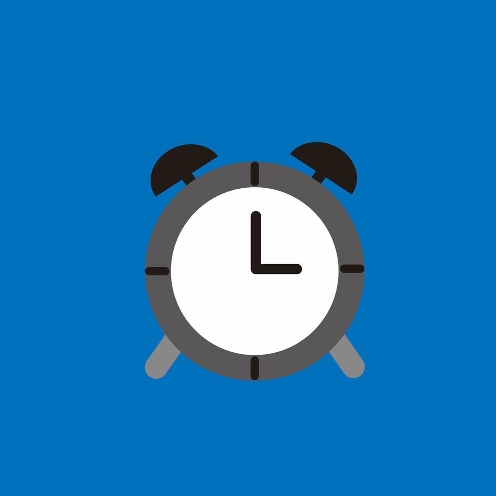 larm klocka grå ikon med skugga isolerat på blå bakgrund i platt stil. vektor illustration