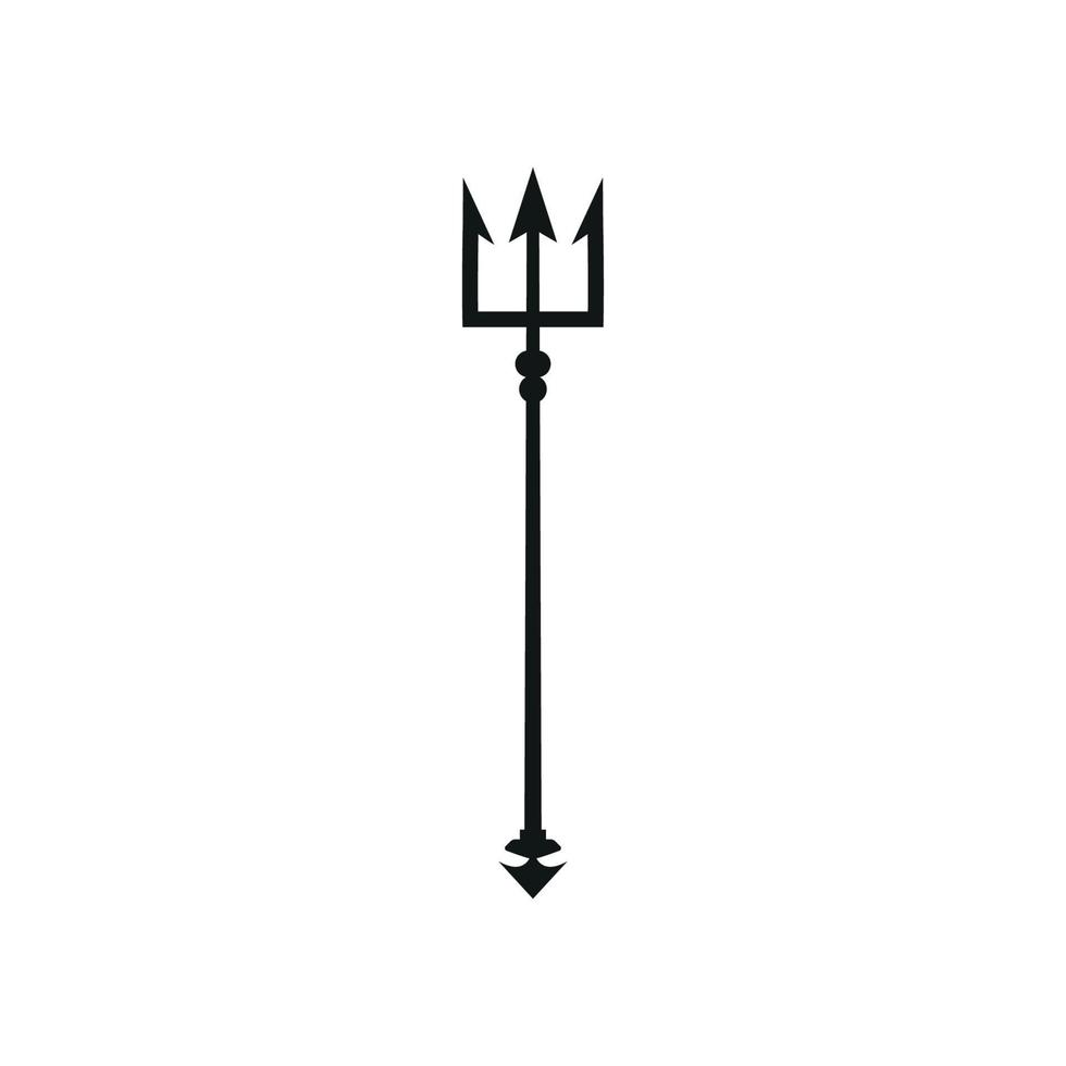 treudd svart ikon. neptune tecken. barbados nationell symbol vektor illustration. isolerat på vit.