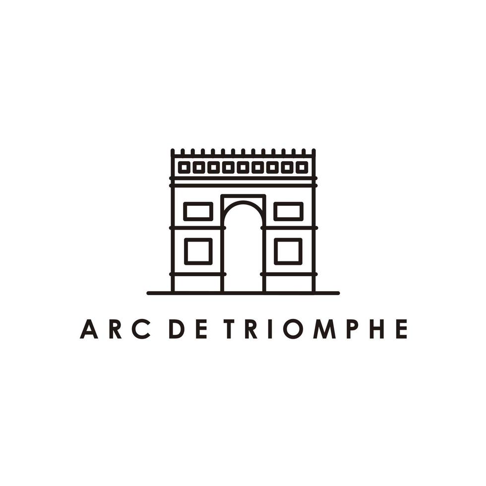 Arch de Triomphe Frankreich Wahrzeichen Strichzeichnungen vektor