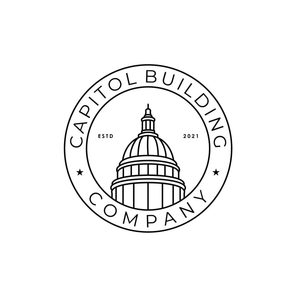 Capitol Building Logo Design Vektor Stempel oder Aufkleber