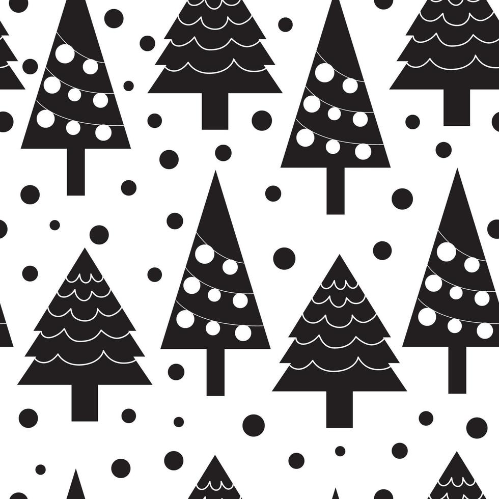 jul träd silhuett sömlös mönster bakgrund. design för omslag, affisch, mall, tapet vektor
