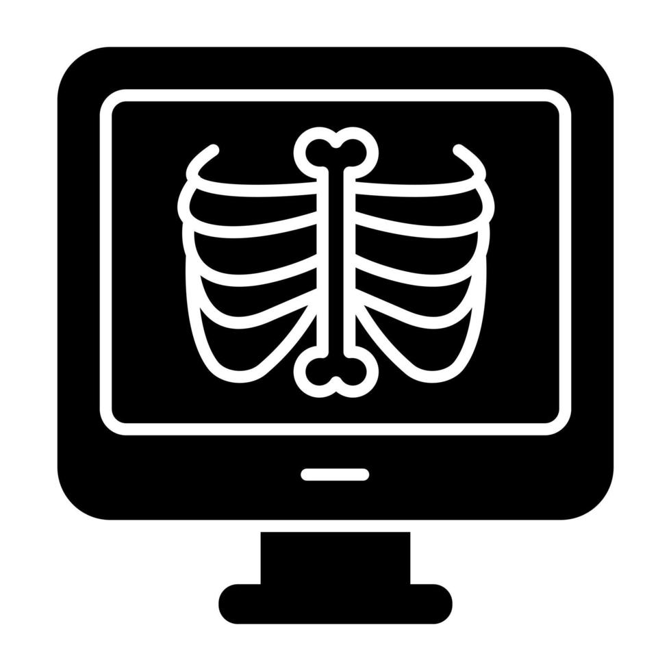 Einzigartige Designikone des Rippenkäfigs vektor