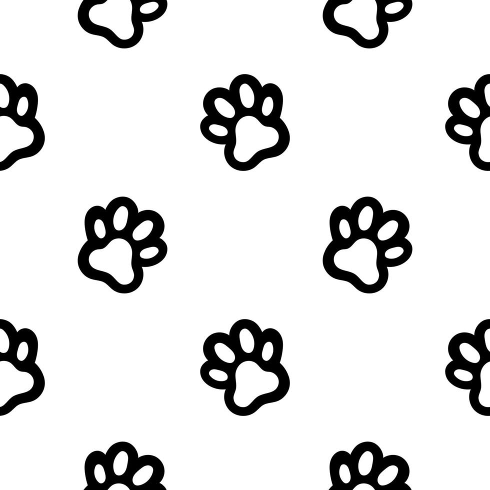 sömlös mönster av hund eller katt fotspår 4 vektor