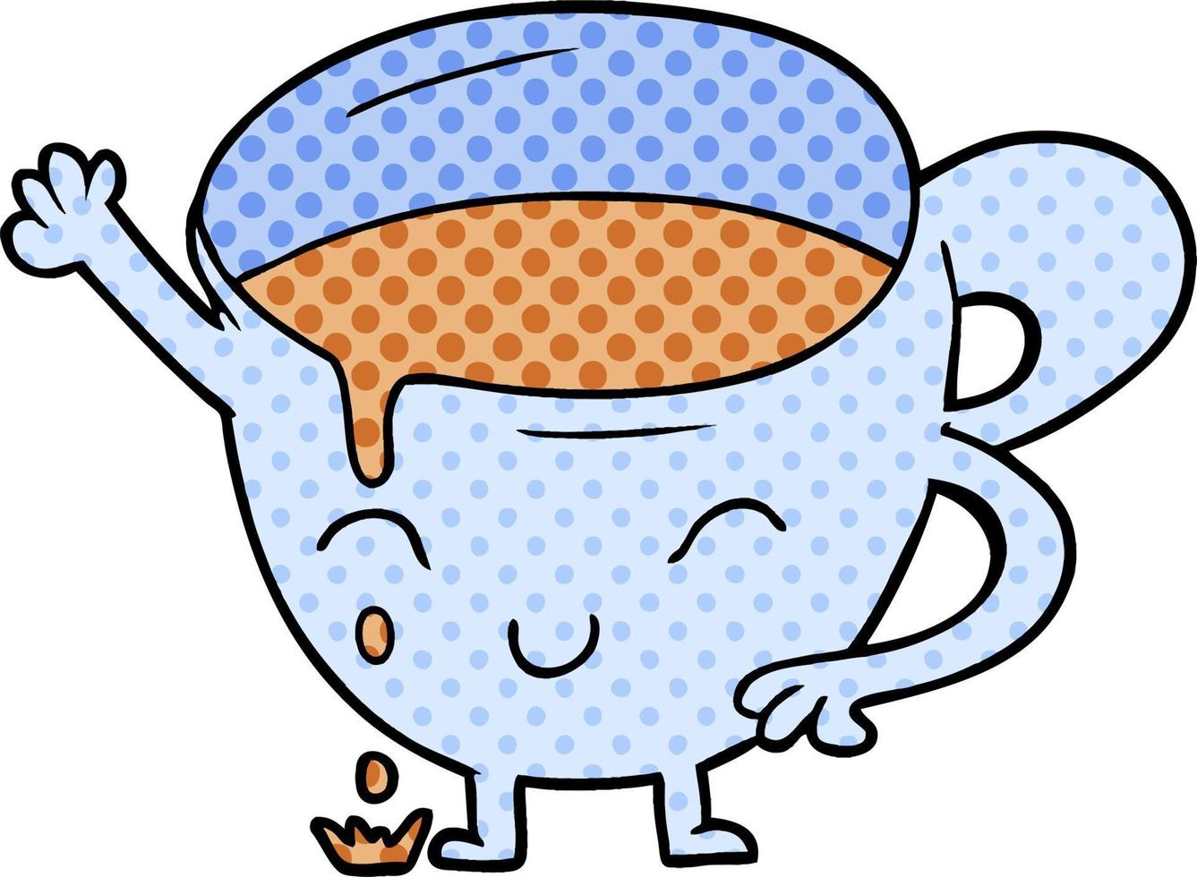 Cartoon verschüttete Teetasse vektor