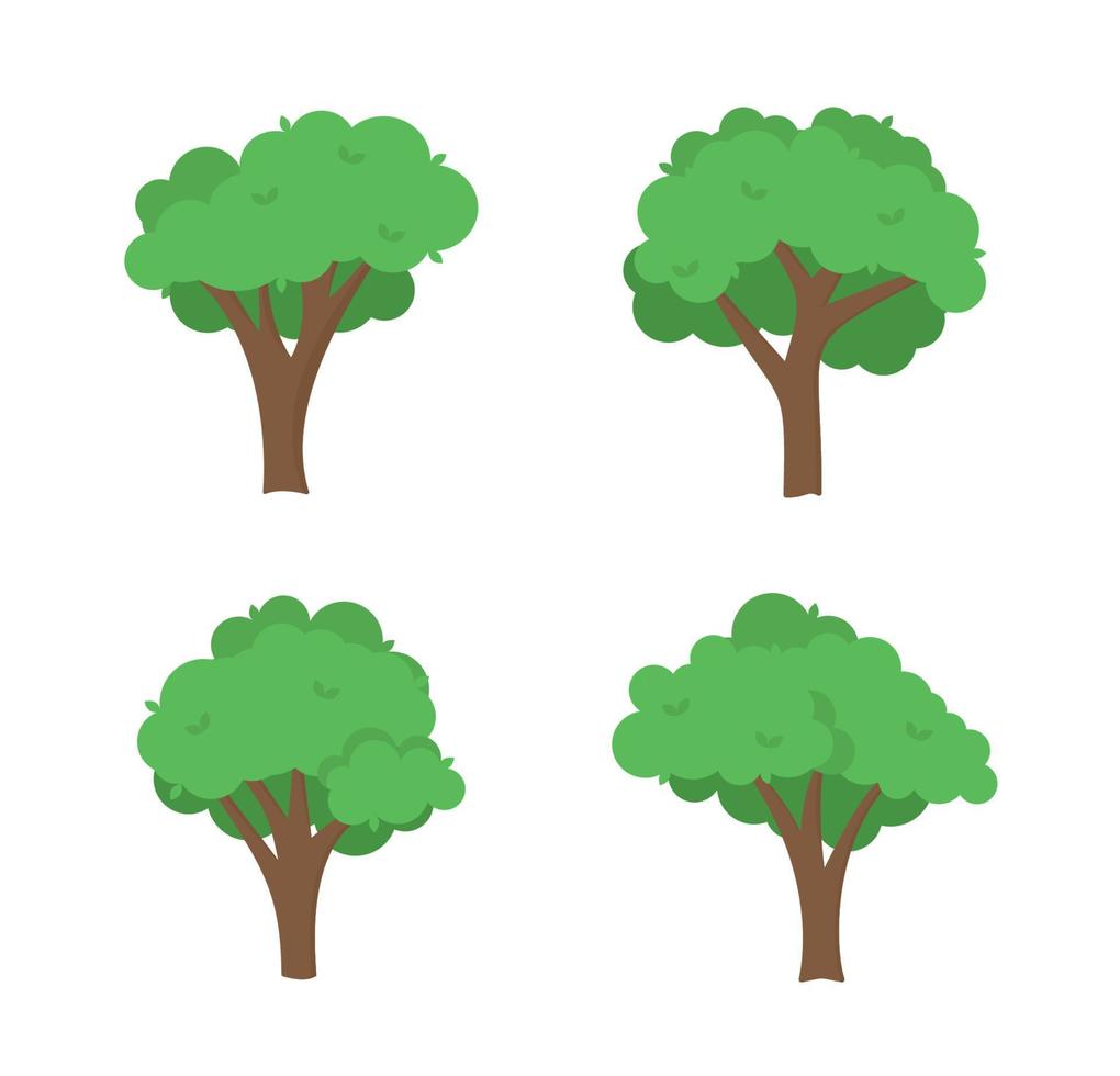 platt träd ikon illustration. träd skog enkel växt silhuett ikon. natur ek organisk uppsättning design. vektor