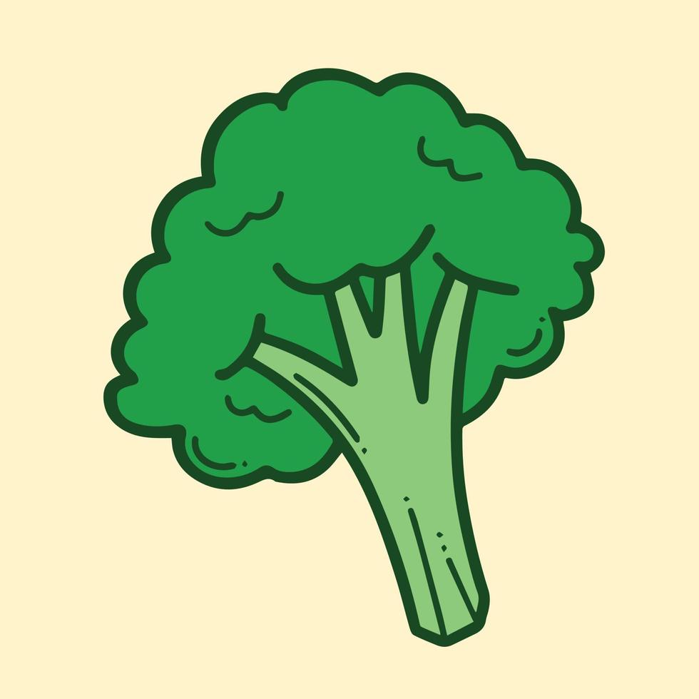 broccoli vektor illustration med rena linje konst och Färg