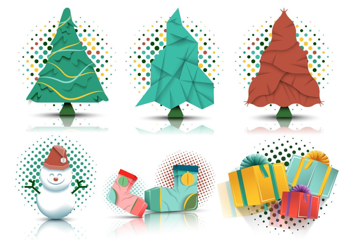 satz weihnachtselemente für ihre karte oder ihr grafikdesign. vektor