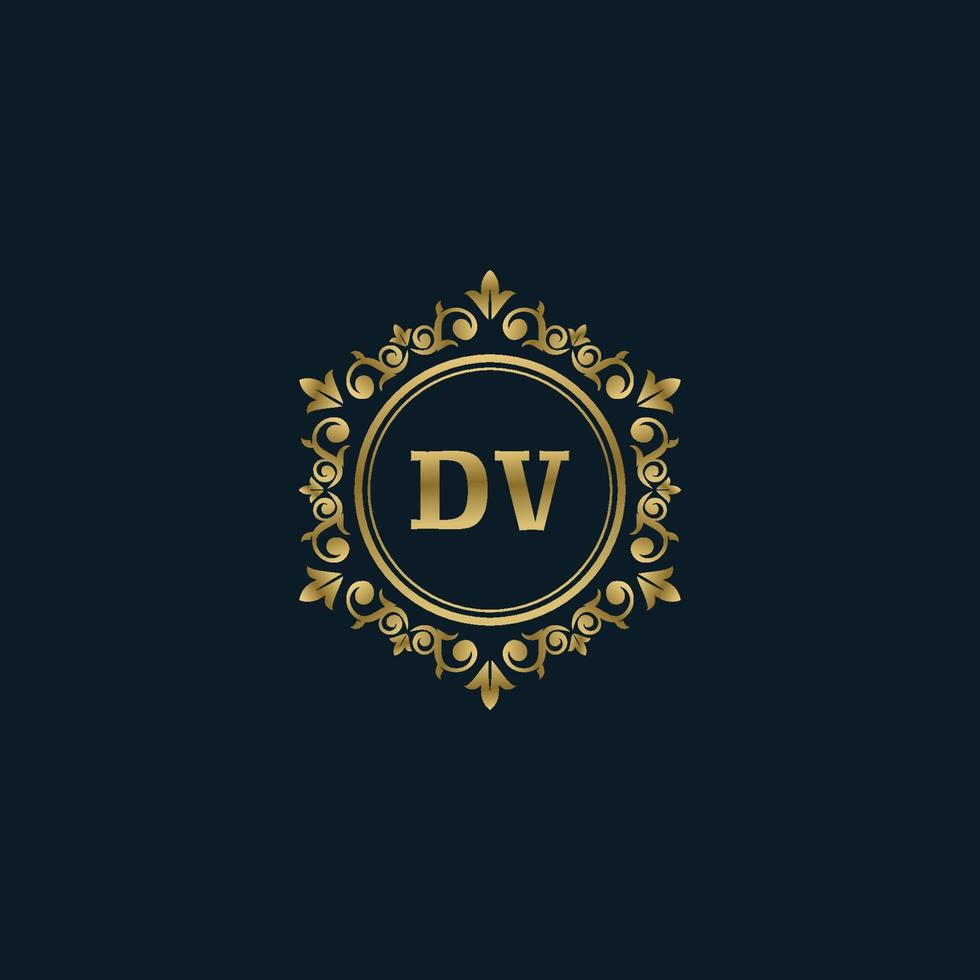 Buchstabe dv-Logo mit luxuriöser Goldvorlage. Eleganz-Logo-Vektorvorlage. vektor