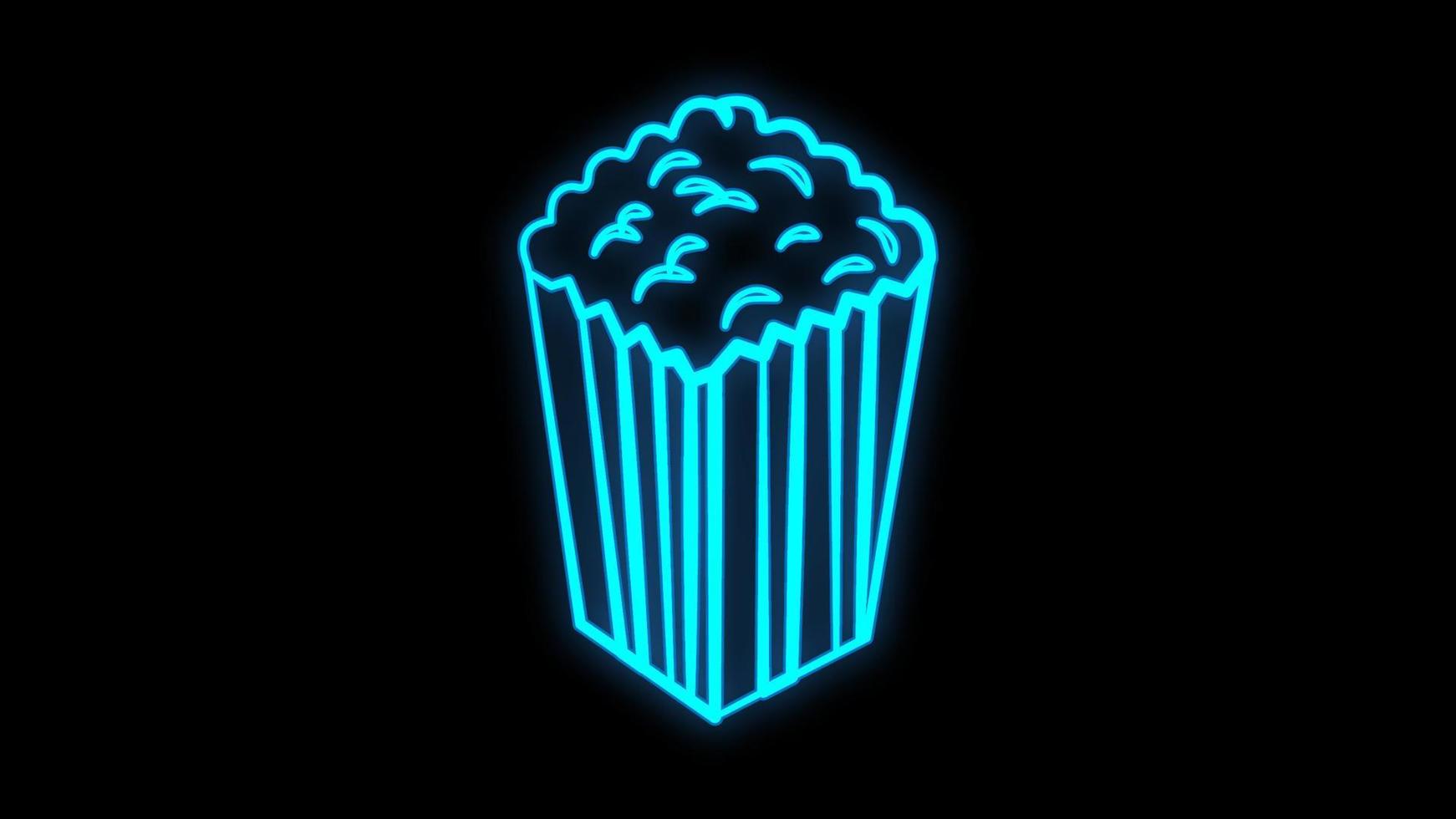 Popcorn-Leuchtreklame, helles Schild, Lichtbanner. Popcorn-Logo Neon, Emblem. Vektor-Illustration vektor