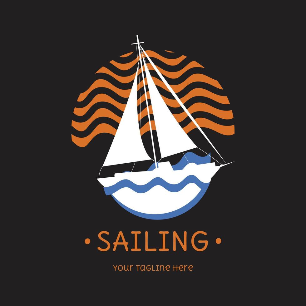 segling, båt logotyp mall. vektor illustration platt design.