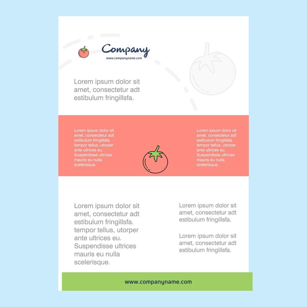 mall layout för tomat comany profil årlig Rapportera presentationer folder broschyr vektor bakgrund