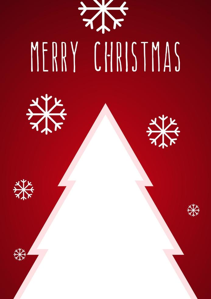 glad jul träd affisch röd bakgrund vektor design