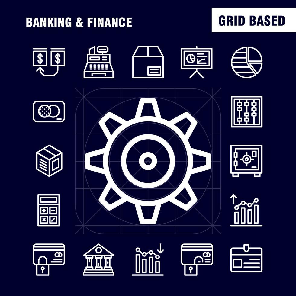 bank linje ikon packa för designers och utvecklare ikoner av analys finansiell Graf Rapportera ner hierarki förvaltning organisation vektor