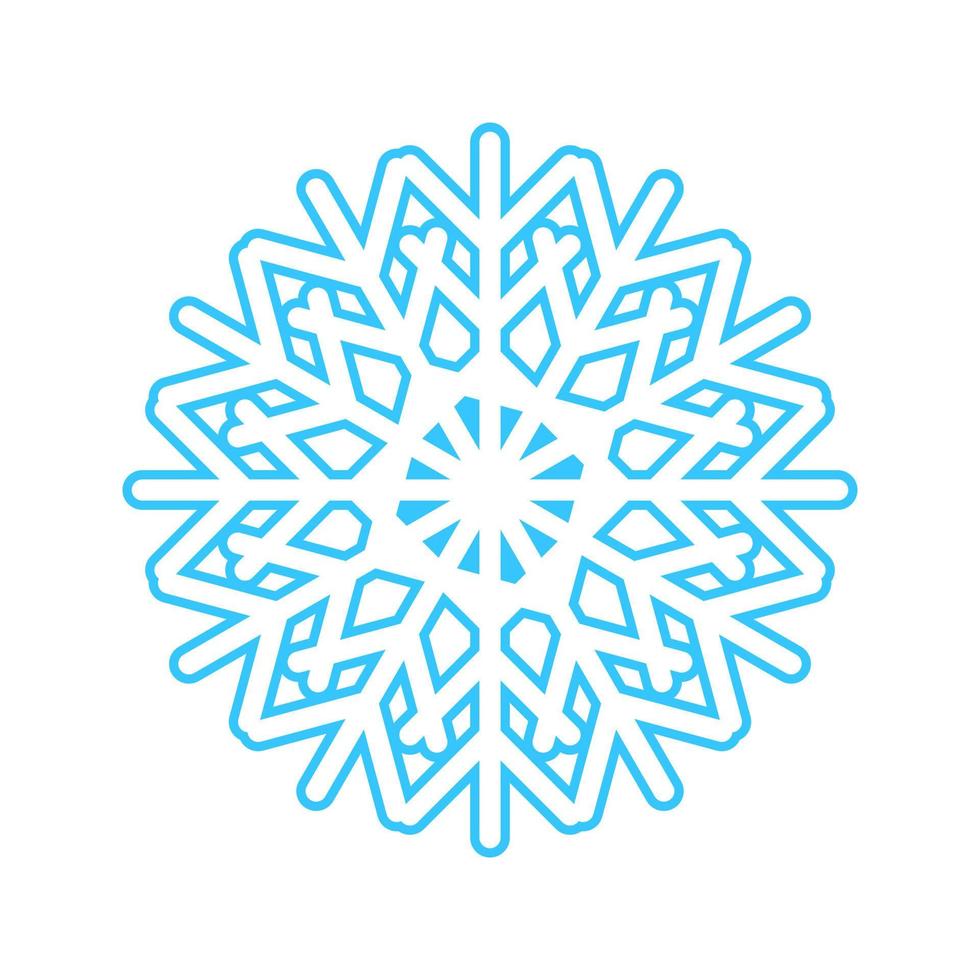 enkel snöflinga tillverkad av blå rader. festlig dekoration för ny år och jul, symbol av vinter, element för design. vektor illustration