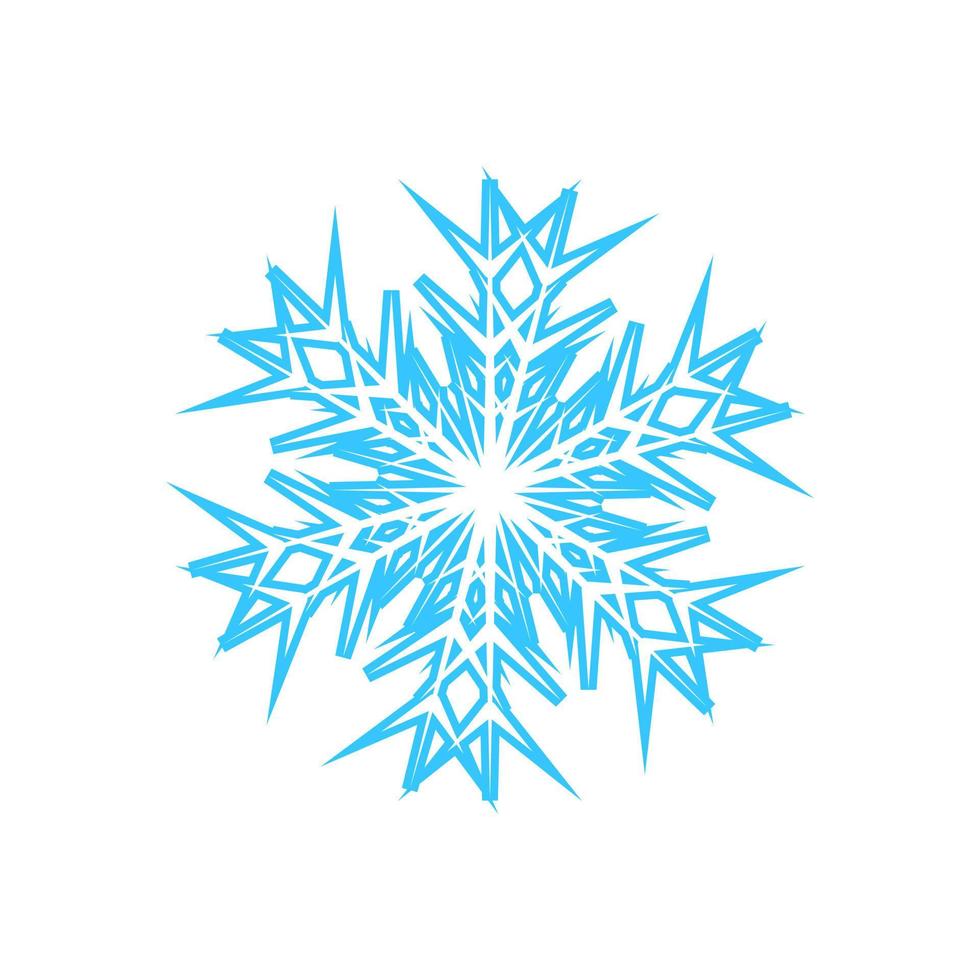 einfache schneeflocke aus blauen linien. festliche dekoration für neujahr und weihnachten, symbol des winters, element für design. Vektor-Illustration vektor