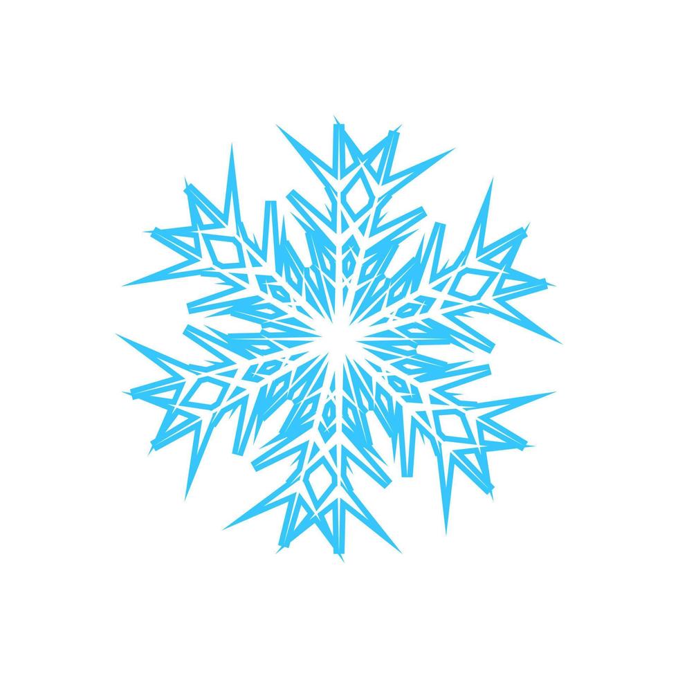 enkel snöflinga tillverkad av blå rader. festlig dekoration för ny år och jul, symbol av vinter, element för design. vektor illustration