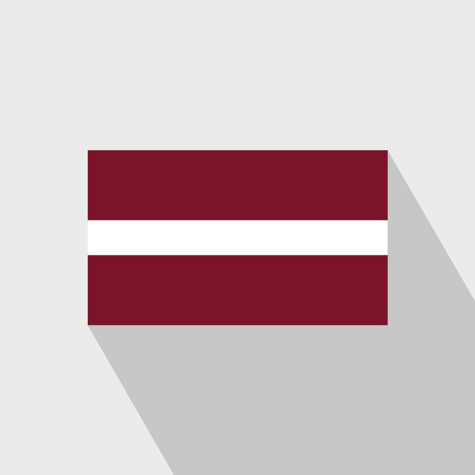 lettland flagga lång skugga design vektor