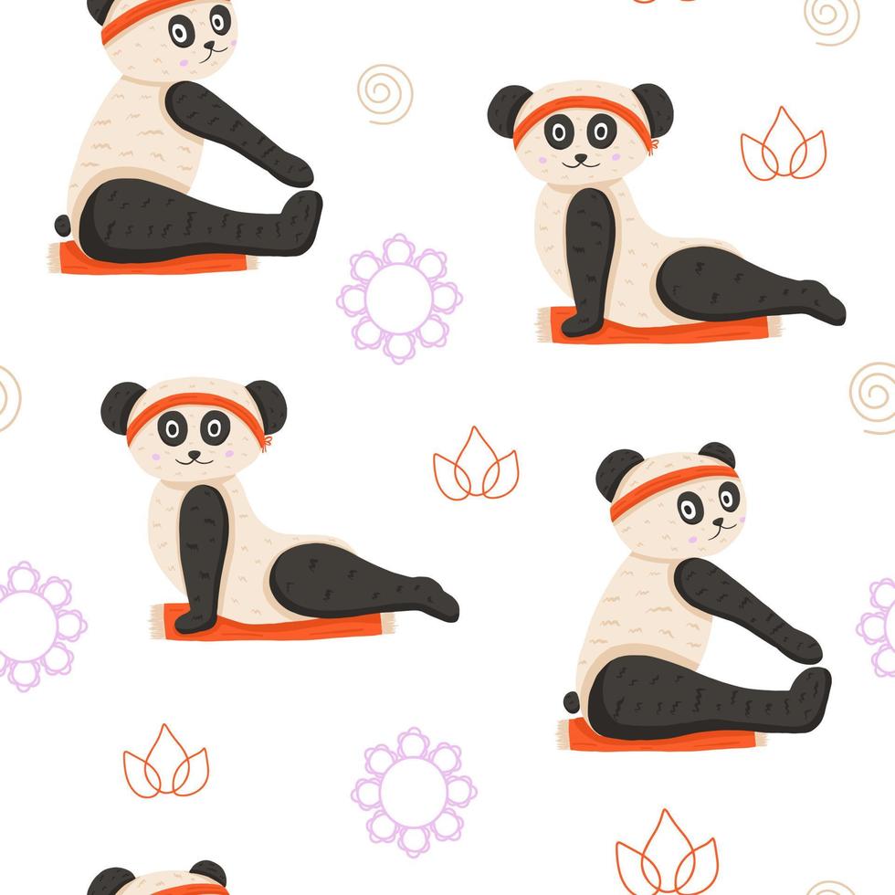 Panda-Yoga-Muster vektor