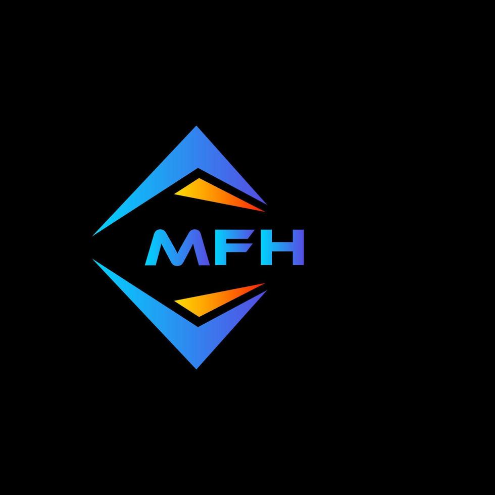 mfh abstraktes Technologie-Logo-Design auf schwarzem Hintergrund. mfh kreatives Initialen-Brief-Logo-Konzept. vektor