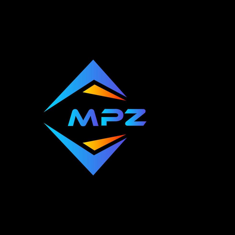 mpz abstraktes Technologie-Logo-Design auf schwarzem Hintergrund. mpz kreative Initialen schreiben Logo-Konzept. vektor