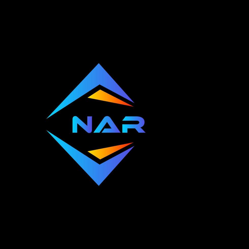 nar abstraktes Technologie-Logo-Design auf schwarzem Hintergrund. nar kreatives Initialen-Buchstaben-Logo-Konzept. vektor