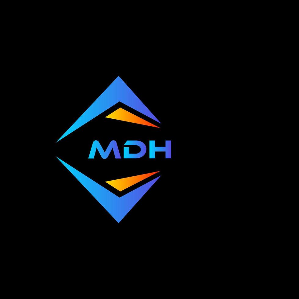 mdh abstraktes Technologie-Logo-Design auf schwarzem Hintergrund. mdh kreatives Initialen-Buchstaben-Logo-Konzept. vektor