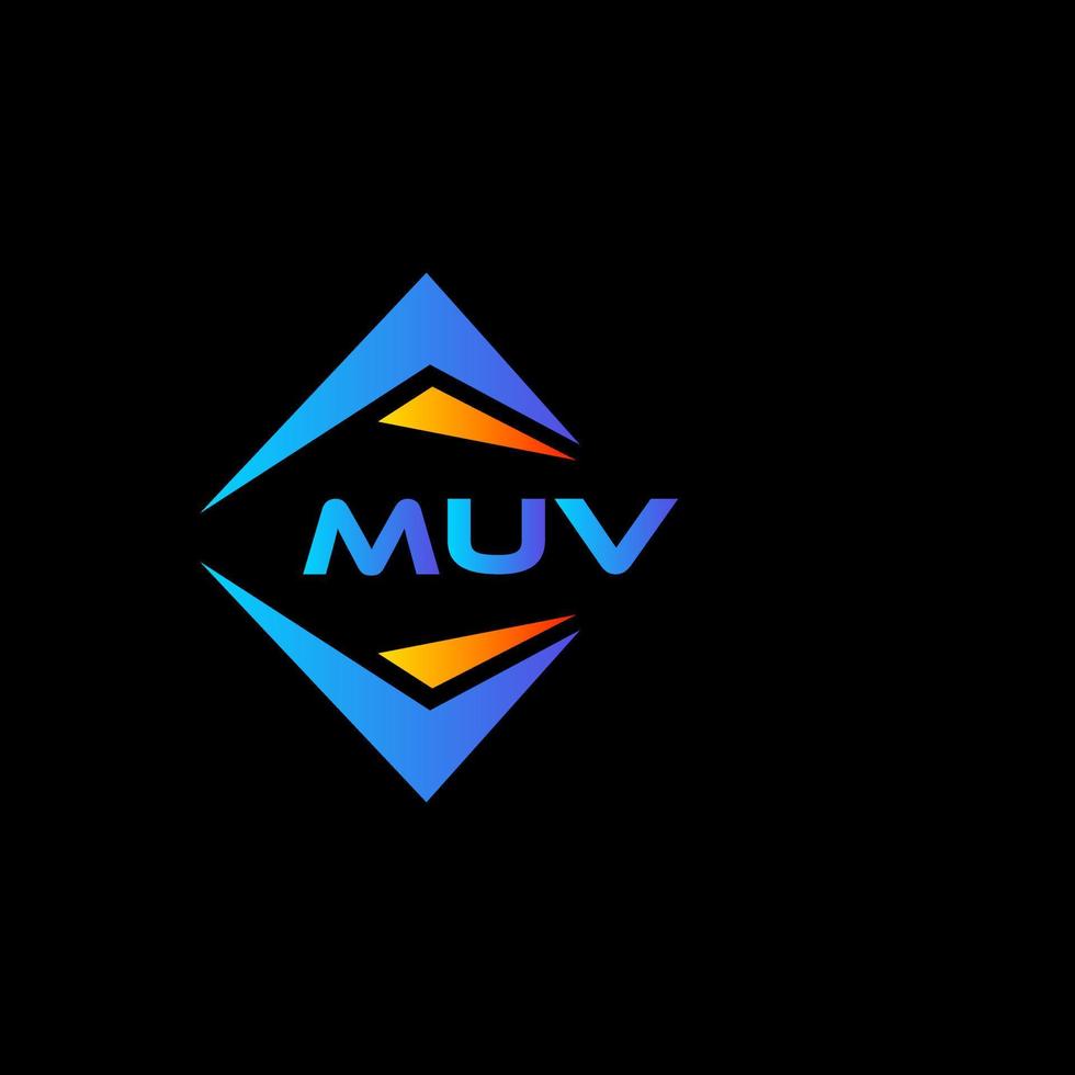 muv abstraktes Technologie-Logo-Design auf schwarzem Hintergrund. muv kreative Initialen schreiben Logo-Konzept. vektor