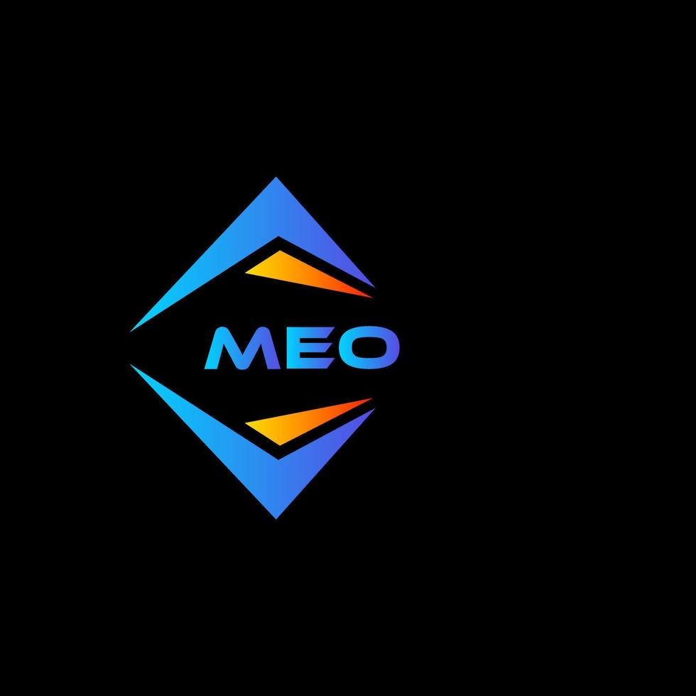 Meo abstraktes Technologie-Logo-Design auf schwarzem Hintergrund. meo kreative Initialen schreiben Logo-Konzept. vektor