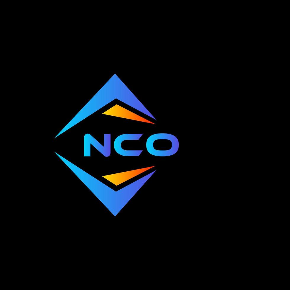 nco abstraktes Technologie-Logo-Design auf schwarzem Hintergrund. nco kreative Initialen schreiben Logo-Konzept. vektor