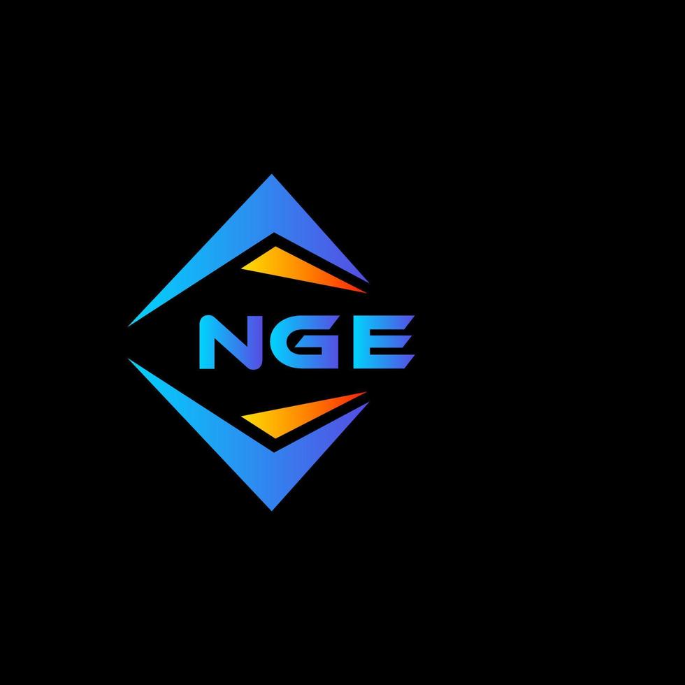 nge abstraktes Technologie-Logo-Design auf schwarzem Hintergrund. nge kreatives Initialen-Buchstaben-Logo-Konzept. vektor