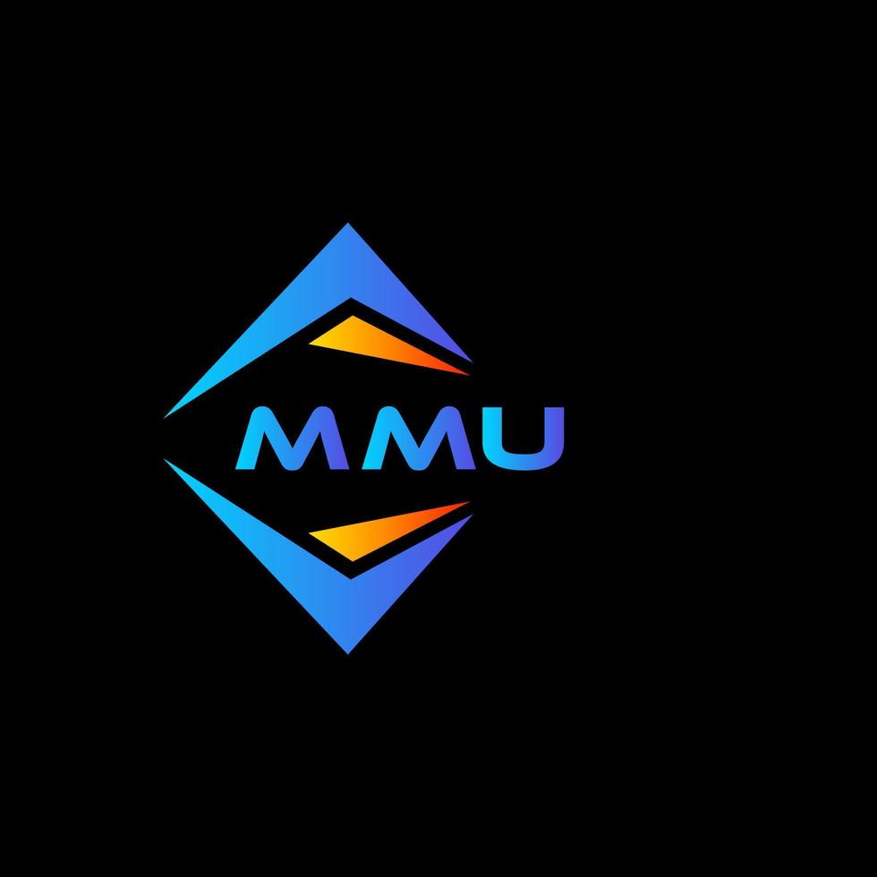 mmu abstraktes Technologie-Logo-Design auf schwarzem Hintergrund. mmu kreative Initialen schreiben Logo-Konzept. vektor