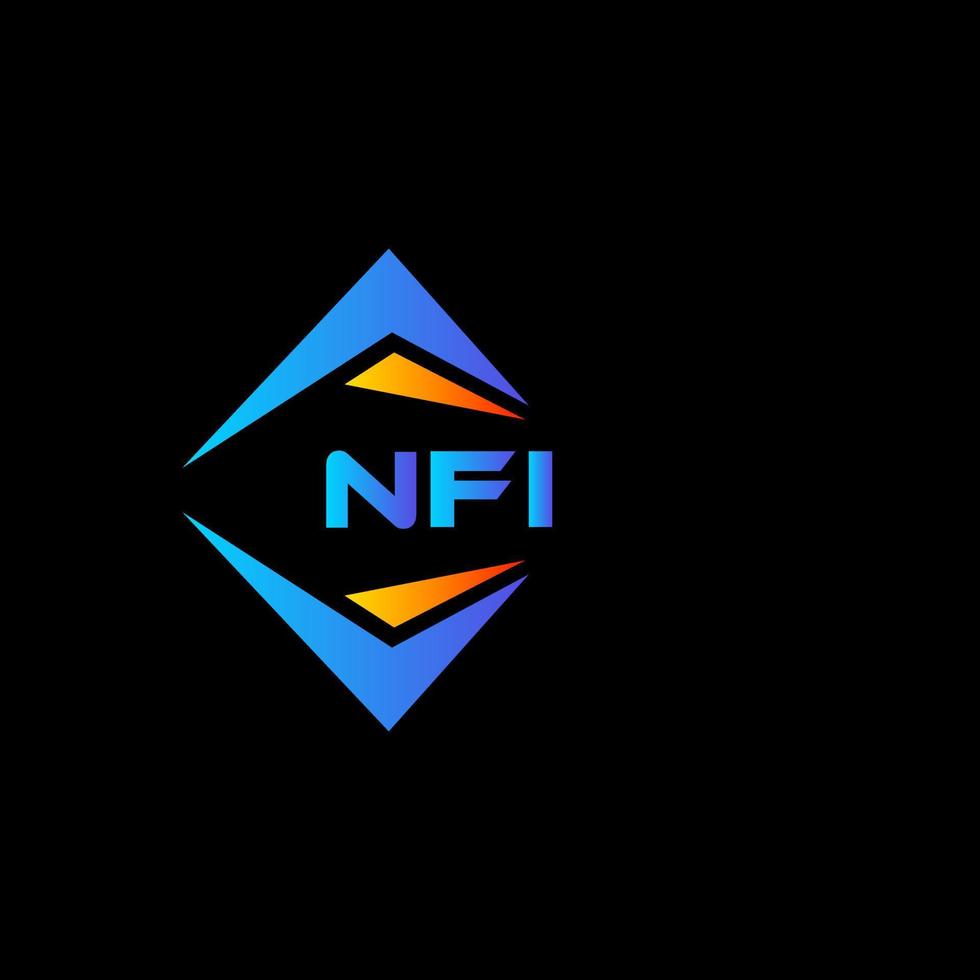 nfi abstraktes Technologie-Logo-Design auf schwarzem Hintergrund. nfi kreatives Initialen-Buchstaben-Logo-Konzept. vektor