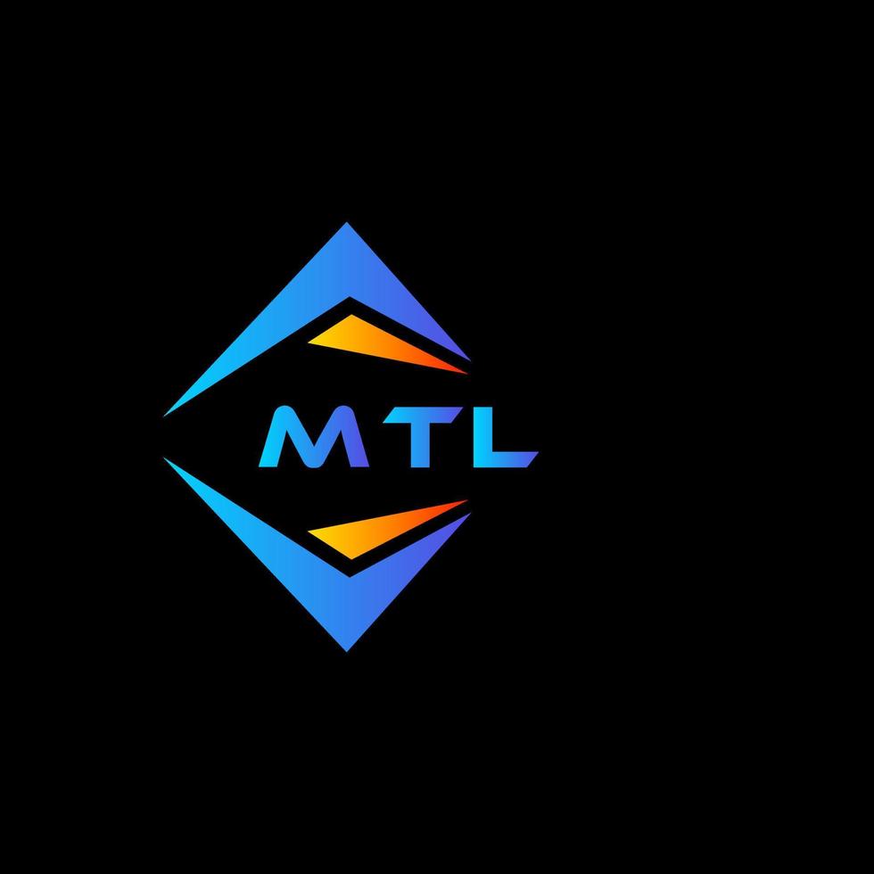 mtl abstraktes Technologie-Logo-Design auf schwarzem Hintergrund. mtl kreatives Initialen-Buchstaben-Logo-Konzept. vektor