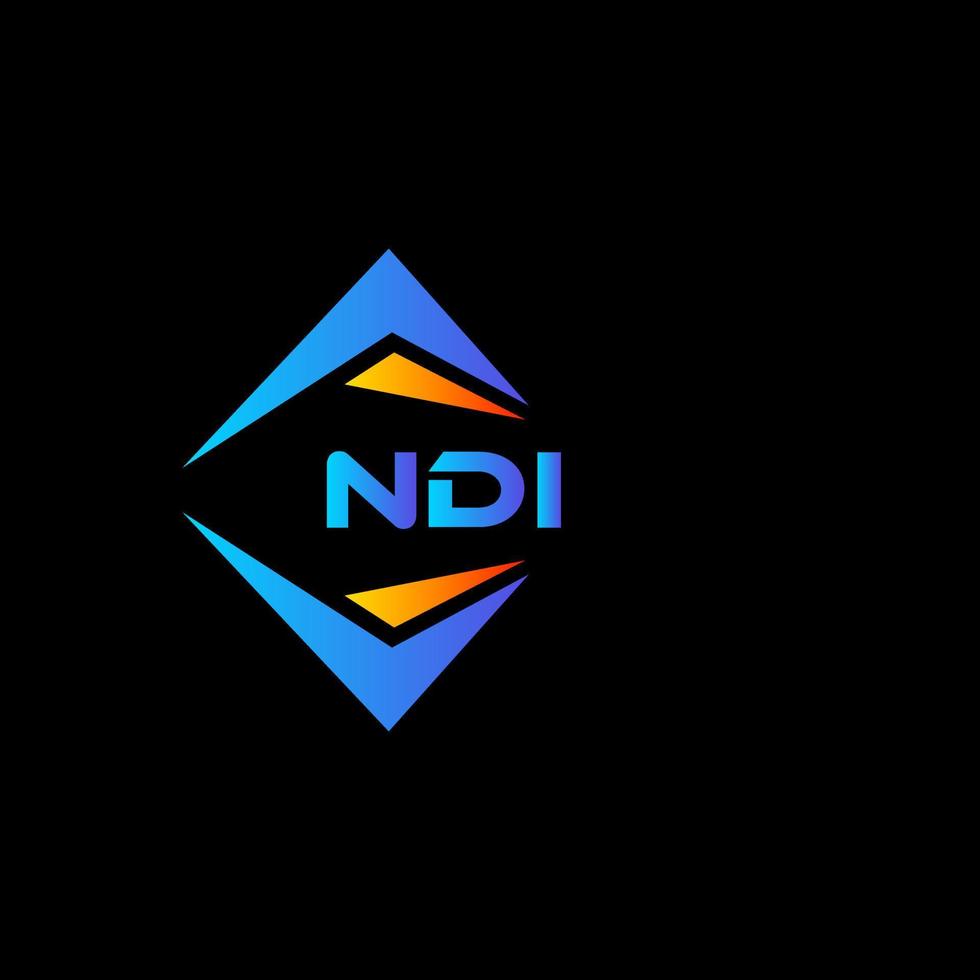 ndi abstraktes Technologie-Logo-Design auf schwarzem Hintergrund. ndi kreatives Initialen-Buchstaben-Logo-Konzept. vektor