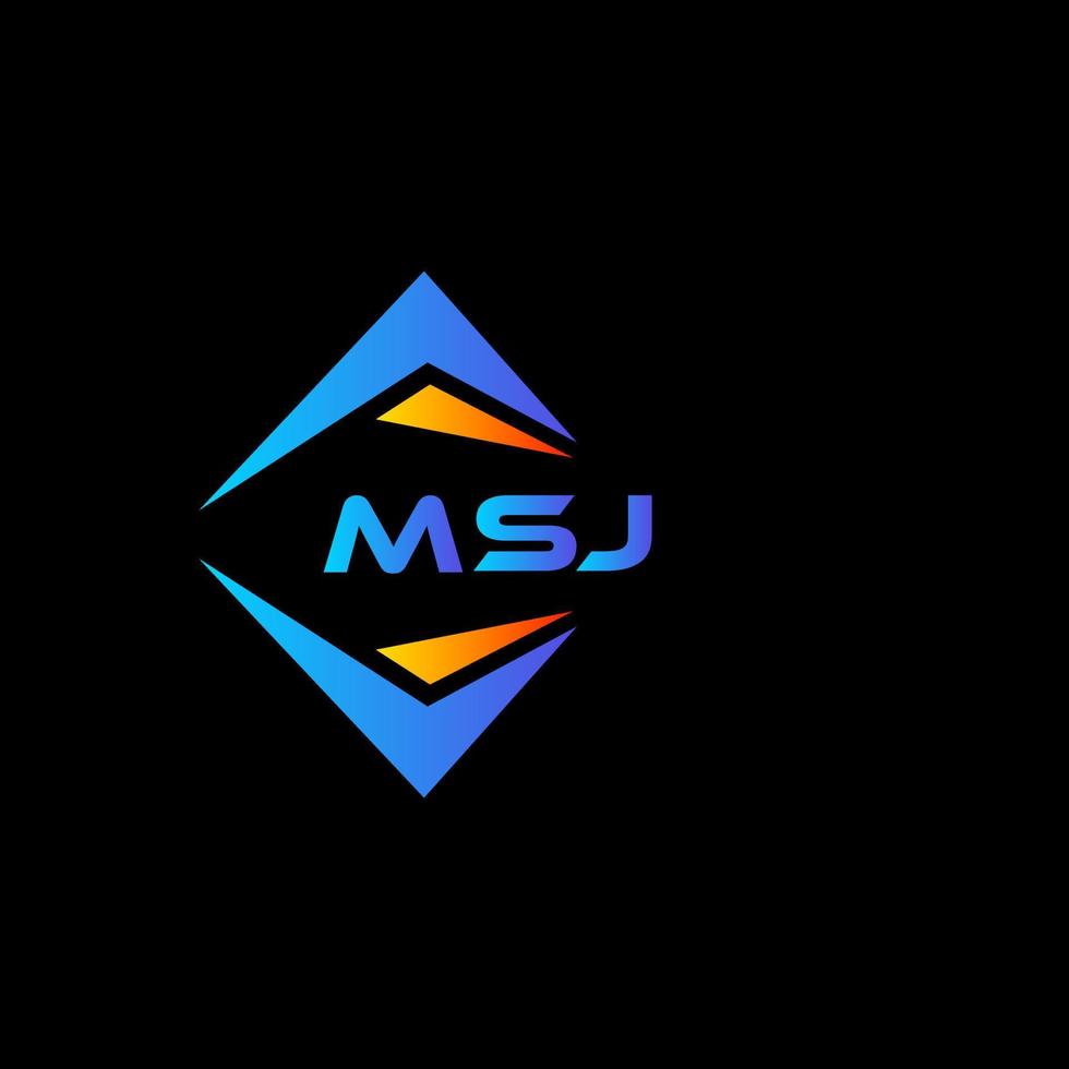 msj abstraktes Technologie-Logo-Design auf schwarzem Hintergrund. msj kreative Initialen schreiben Logo-Konzept. vektor