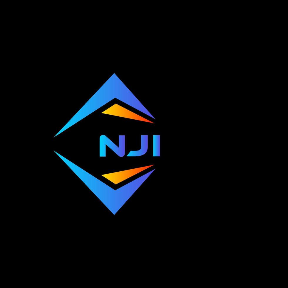 nji abstraktes Technologie-Logo-Design auf schwarzem Hintergrund. nji kreative Initialen schreiben Logo-Konzept. vektor