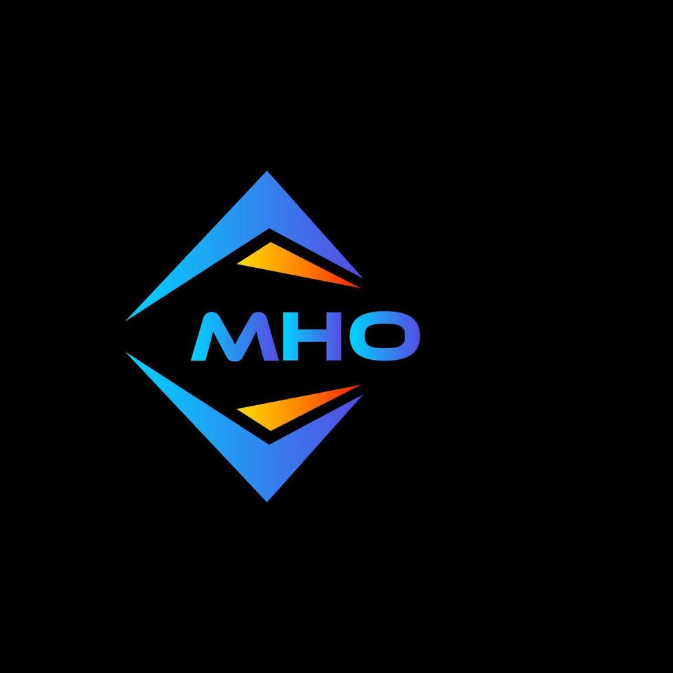 mho abstraktes Technologie-Logo-Design auf schwarzem Hintergrund. mho kreative Initialen schreiben Logo-Konzept. vektor