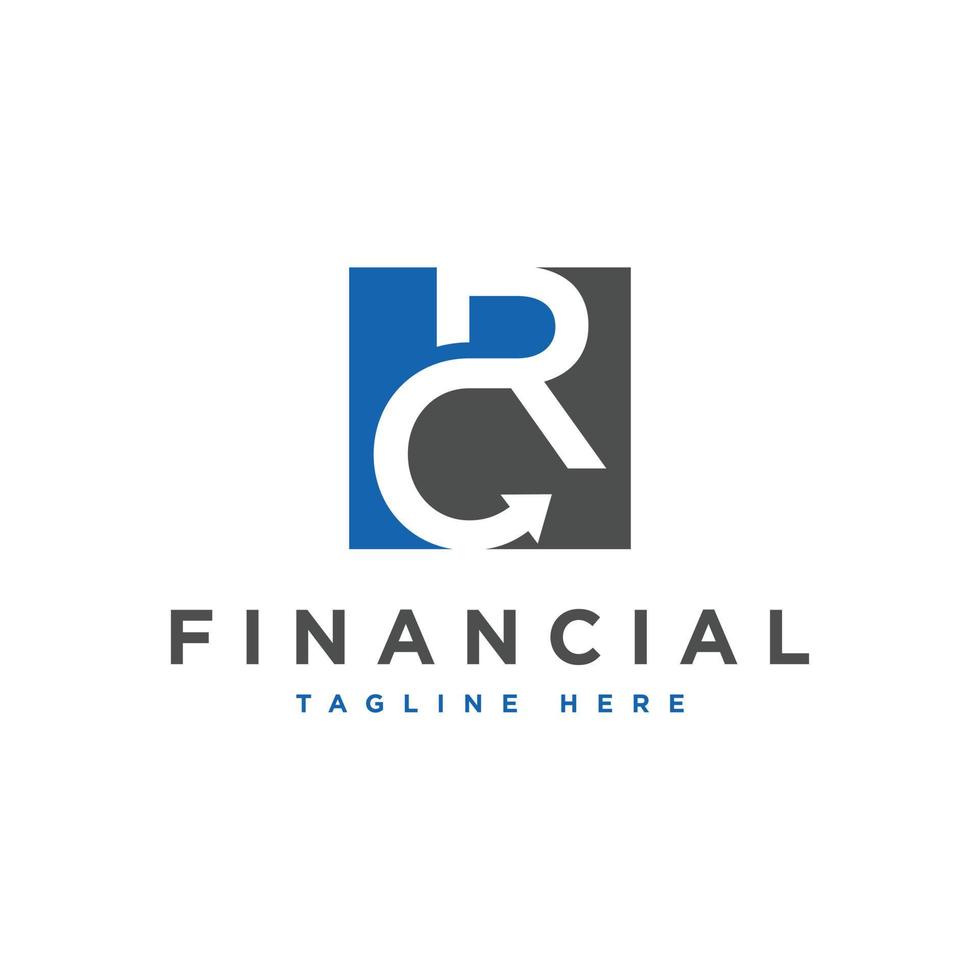 Firmenlogo für Finanzunternehmen mit Buchstaben rc vektor