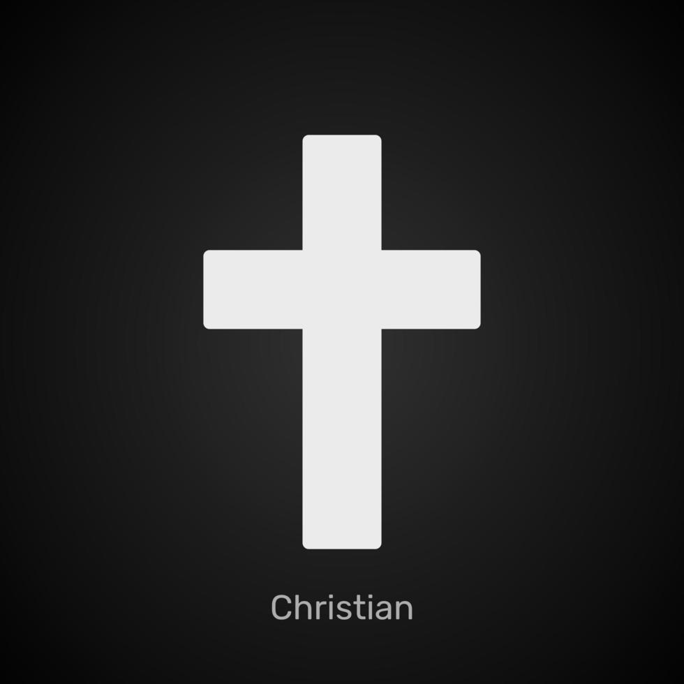 vit kristen korsa på en svart bakgrund. vektor