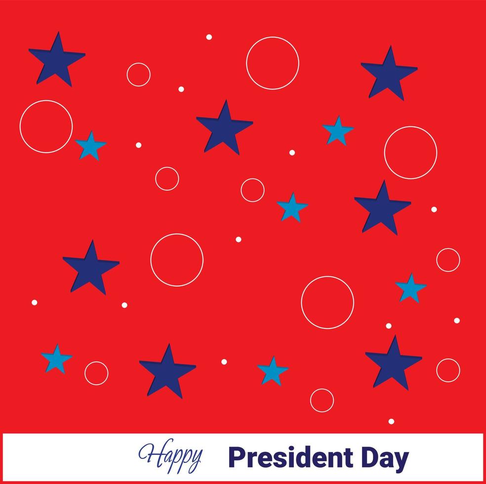 Lycklig presidenter dag stjärna och band baner mall. bakgrund presidentens dag. vektor