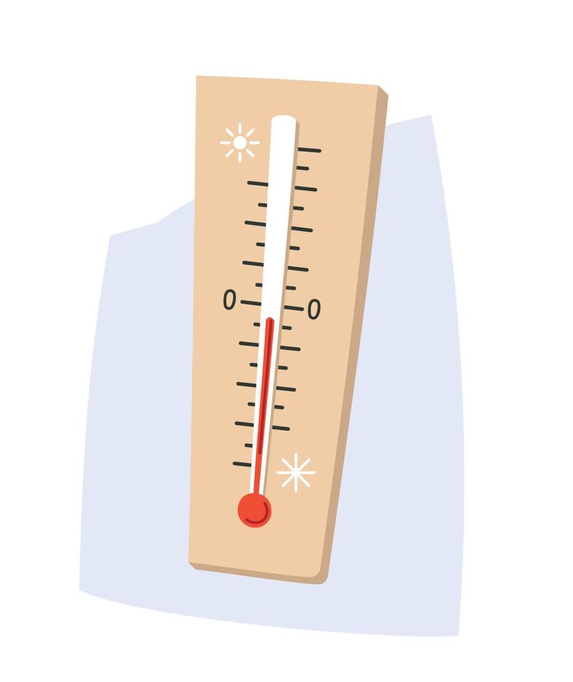 Das Thermometer zeigt die Temperatur an. Vektorbild. vektor