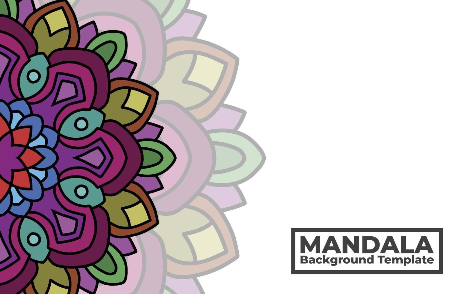vektor bakgrund mall med dekorativ mandala mönster design, dekorativ blomma mandala baner med plats för texter