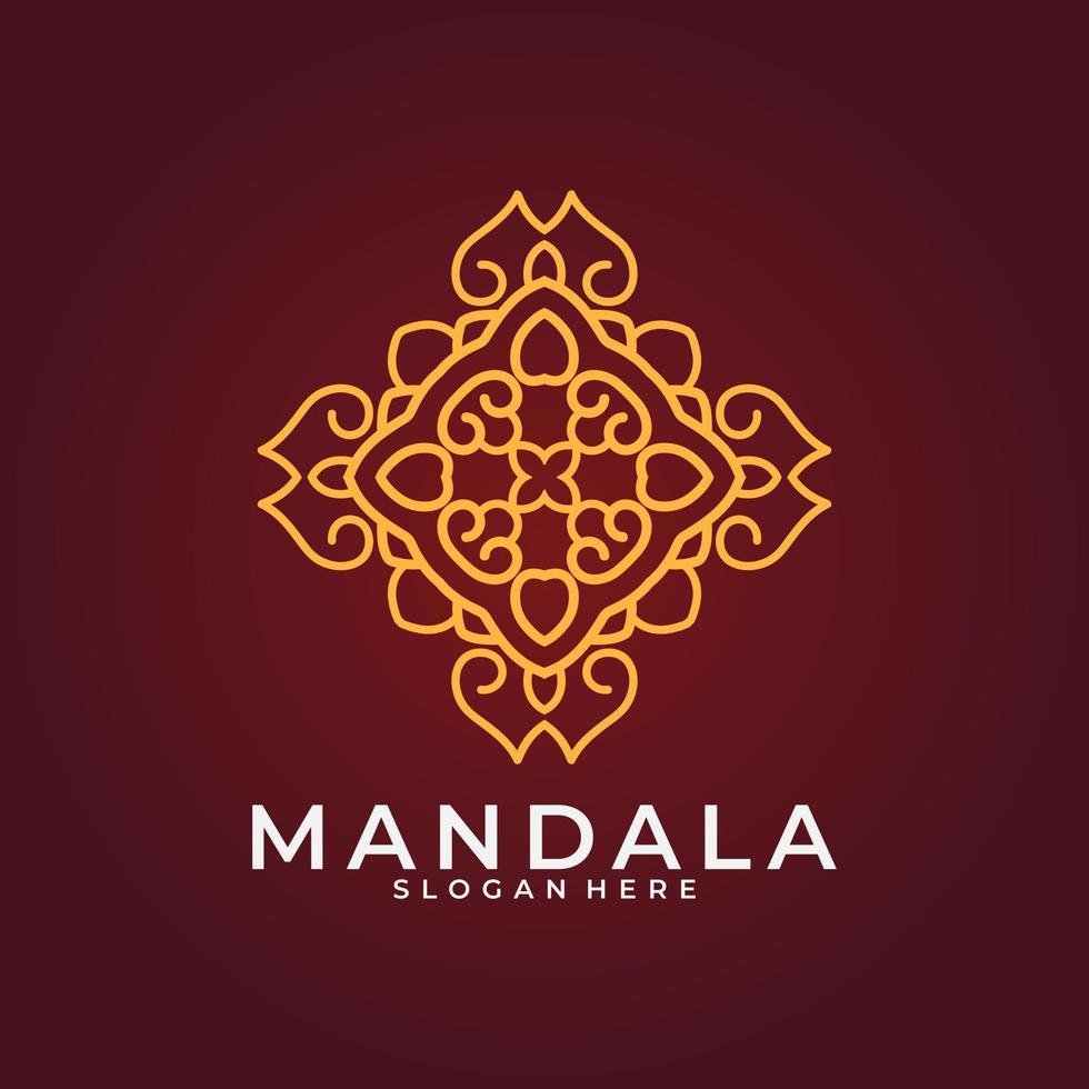 branding logotyp, abstrakt dekorativ blomma mandala logotyp mall, virvla runt logotyp tecken i dekorativ arabicum stil, minimalistisk blommig logotyp design för boutique, spa, yoga, meditation vektor