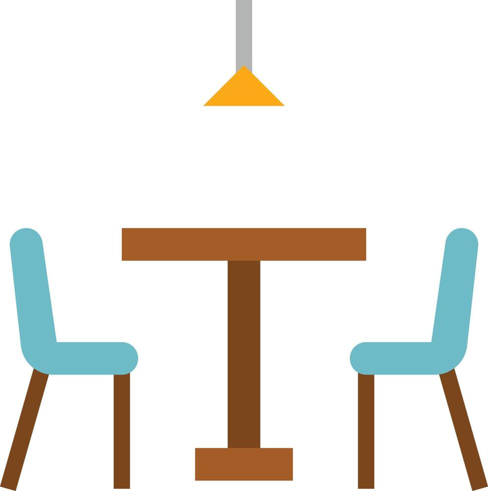 restaurang tabell stol ljus hotell - platt ikon vektor