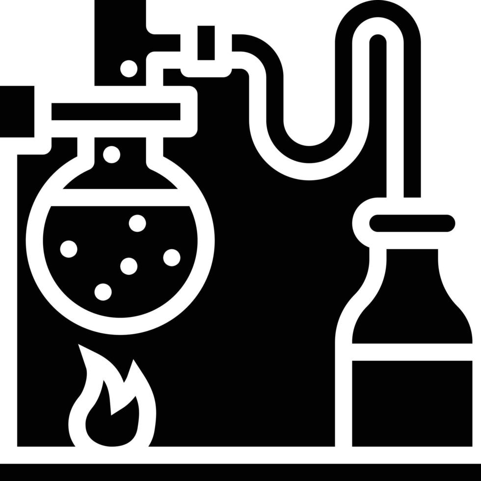 Chemielabor Labor Reagenzglas flüchtig - festes Symbol vektor