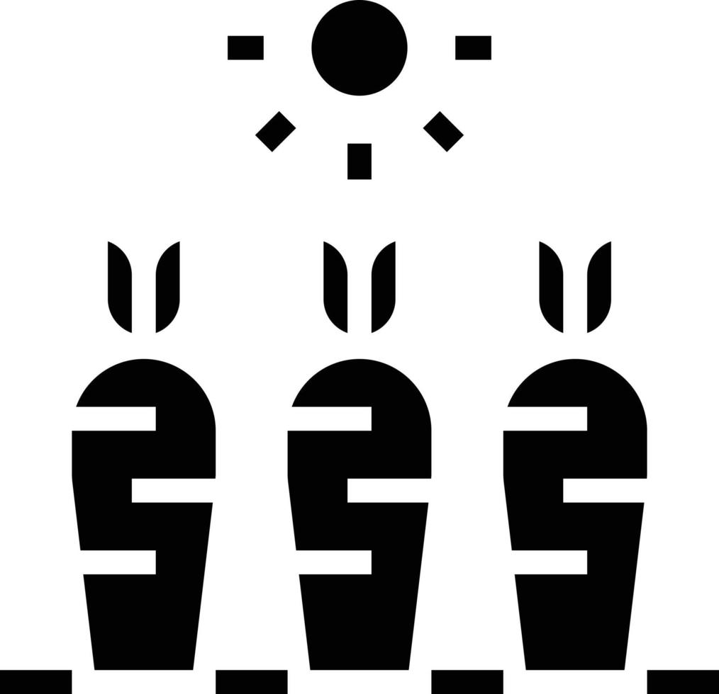 Karottensalatfarm - solides Symbol vektor