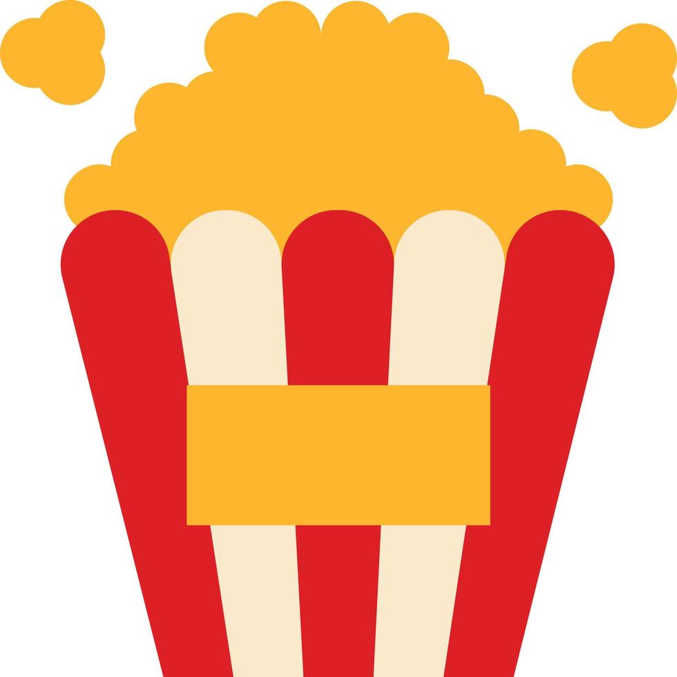 Popcorn-Show-Snack - flache Ikone vektor
