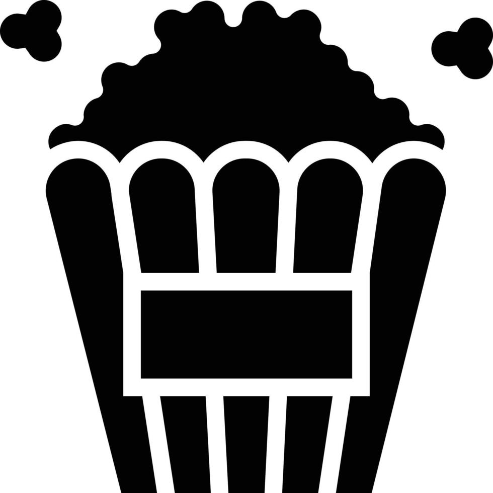 Popcorn-Show-Snack - solides Symbol vektor