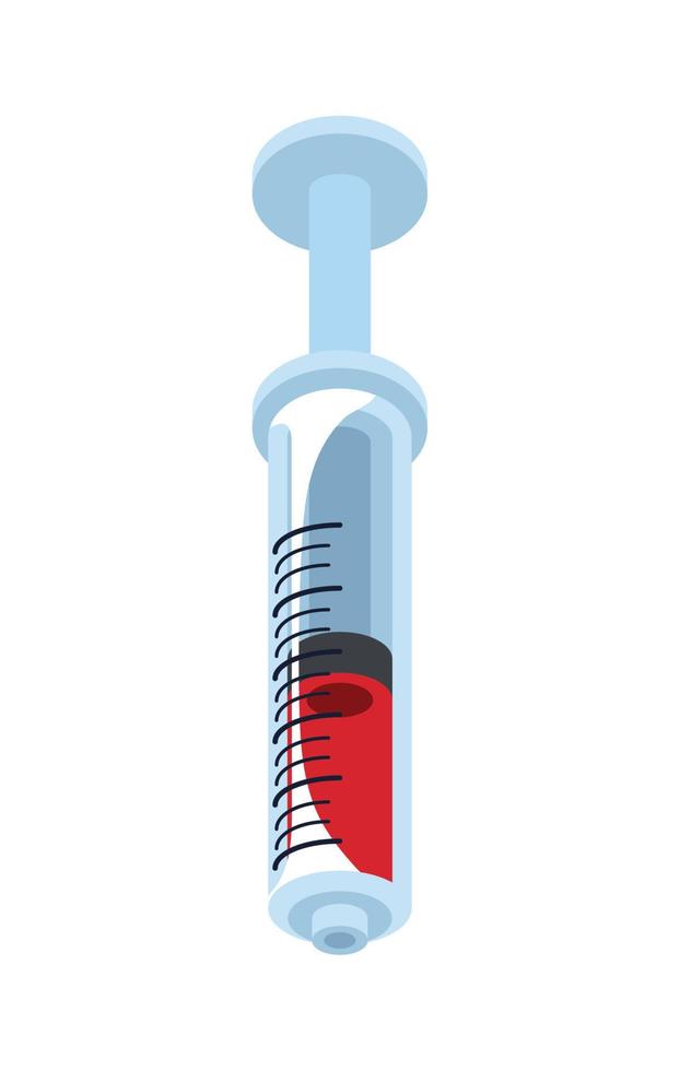 medicinsk spruta med blod vektor